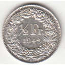 1940 - 1/2 Franc Argento Svizzera Standing Helvetia SPL